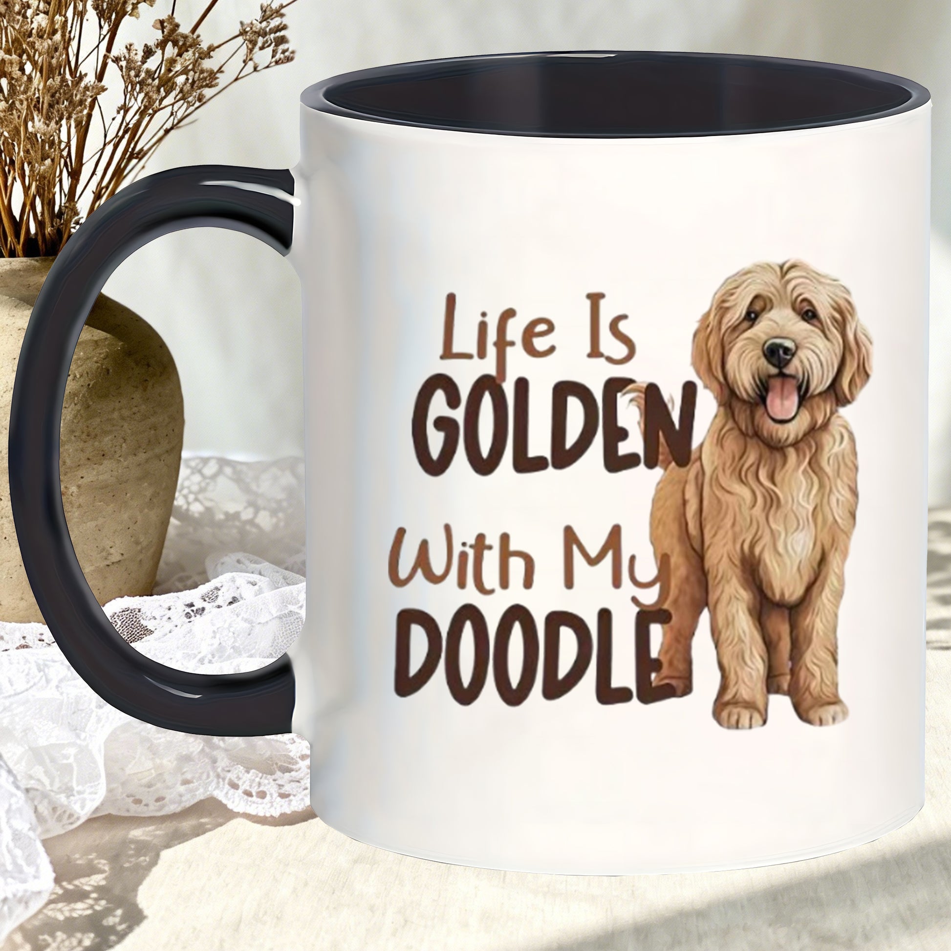 Tailorly Black Accent 11 oz Mug - mugs featuring a reusable insulated design are perfect gifts for grandchildren and make tea cups for