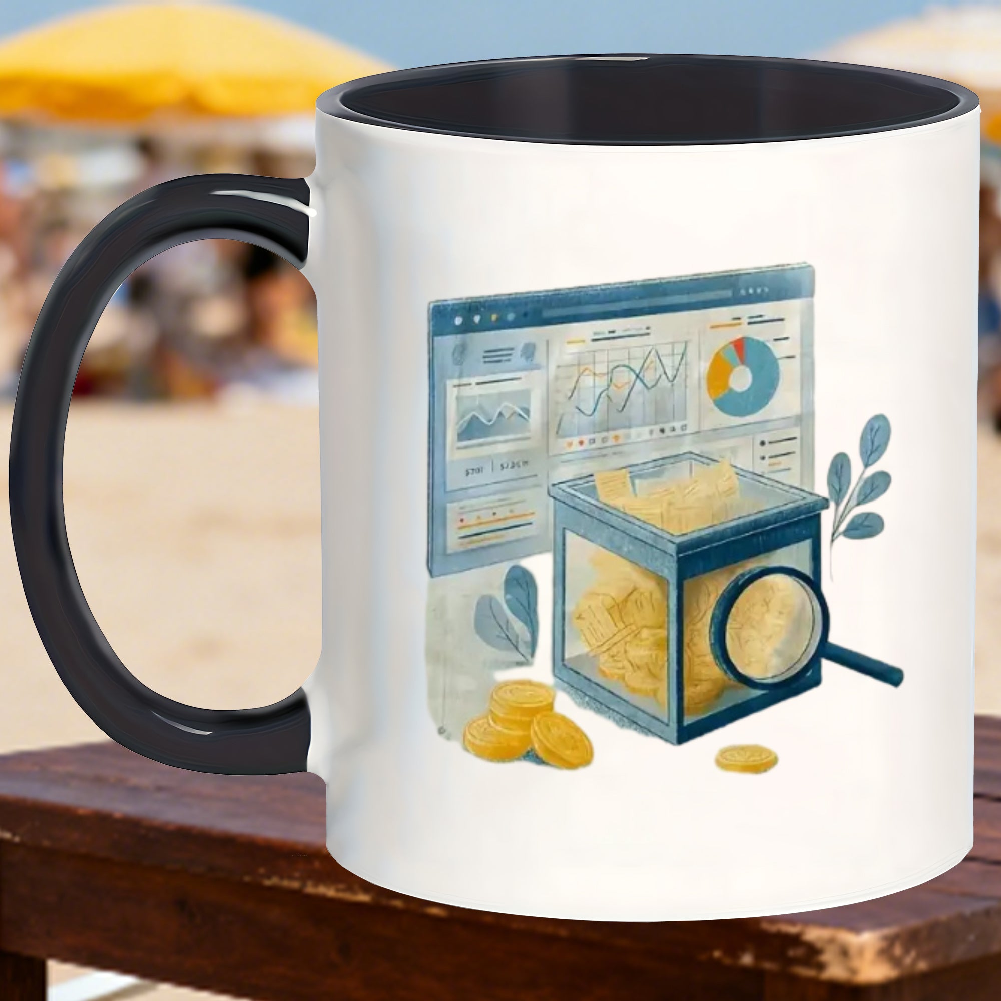 Tailorly Black Accent 11 oz Mug - stock market currency charts