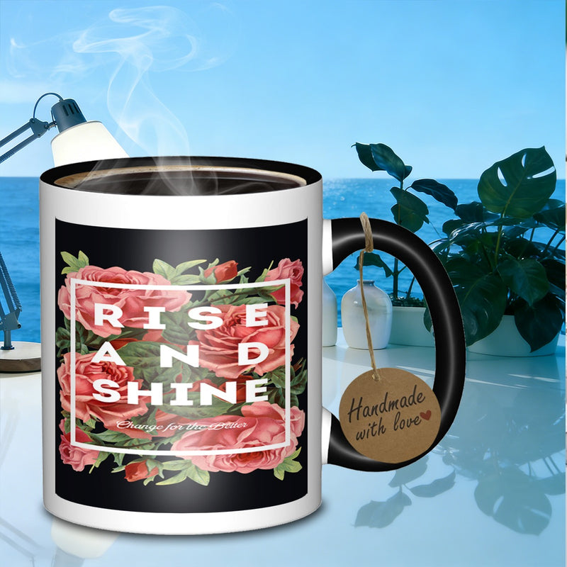 Tailorly Black Accent 11 oz Mug - roses