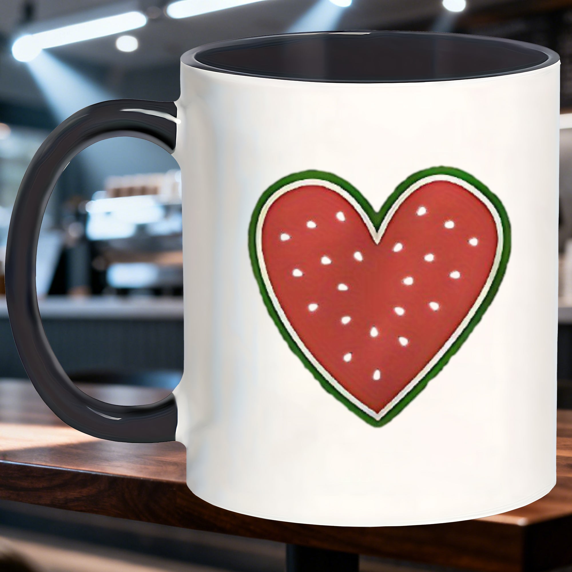 Tailorly Black Accent 11 oz Mug - watermelon