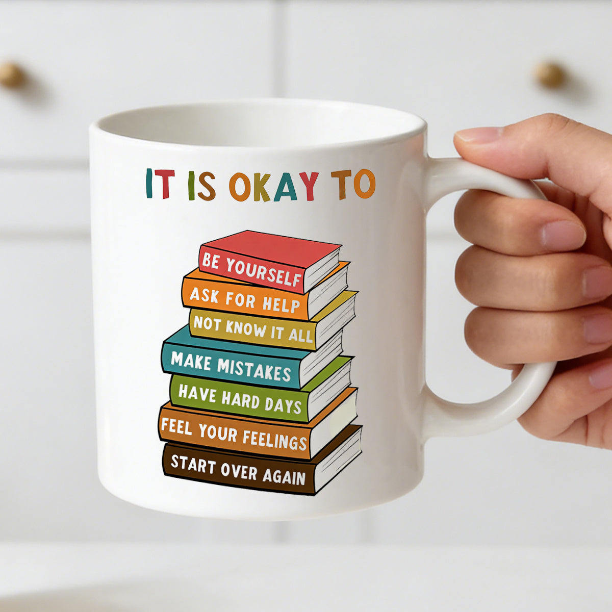 Tailorly White Ceramic 11 oz Mug - mental health awareness text