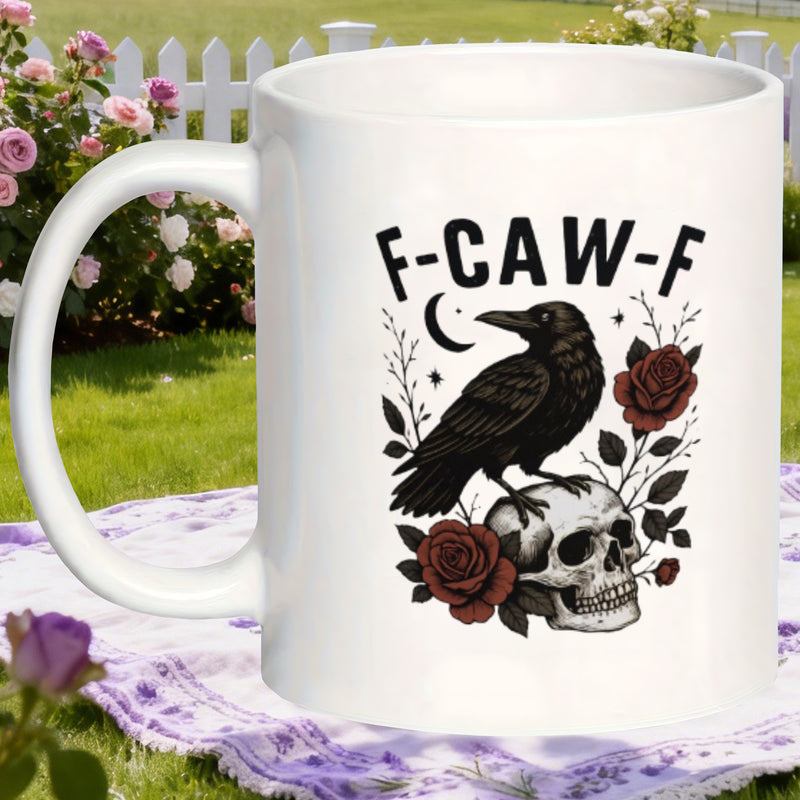 Tailorly White Ceramic 11 oz Mug - skull