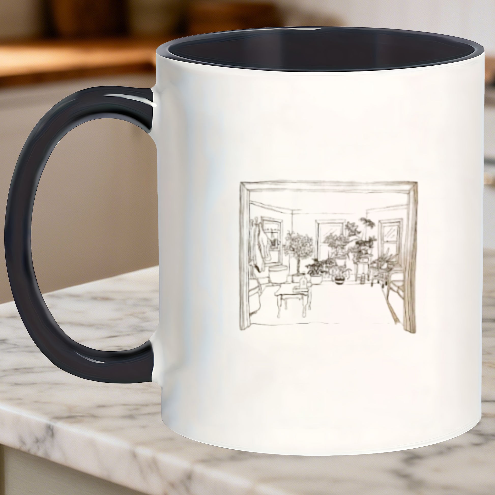 Tailorly Black Accent 11 oz Mug - sturdy ceramic mugs suitable for the for soups cider at the campsite or iced coffee _05d0dbdd9a0845dca45c29d10c1479ec