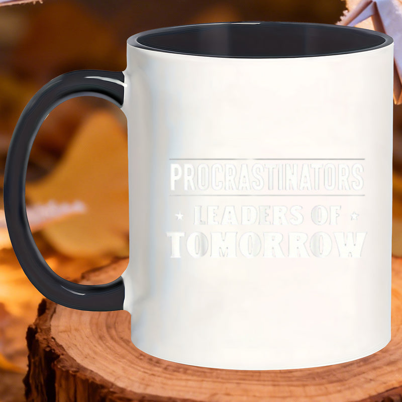 Tailorly Black Accent 11 oz Mug - sturdy ceramic mugs that are safe for microwave use who with a humorous procrastination ideal for lattes