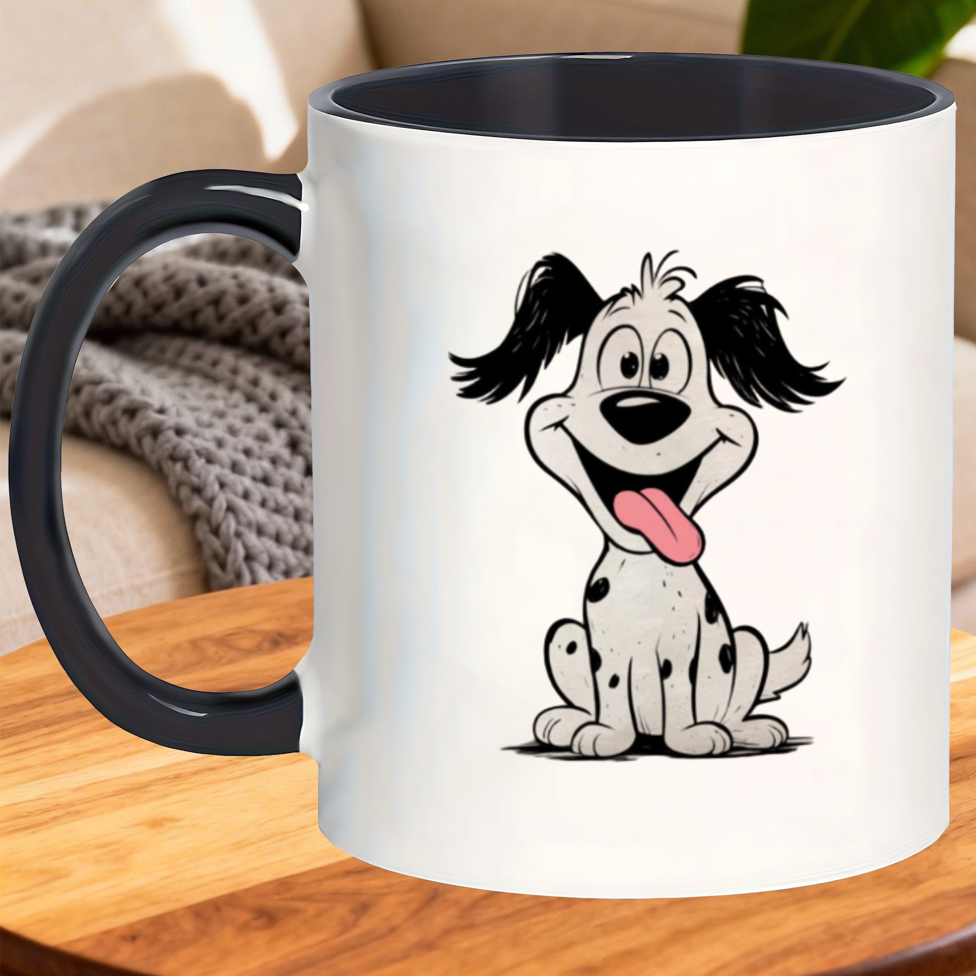 Tailorly Black Accent 11 oz Mug - cartoon dalmatian dog