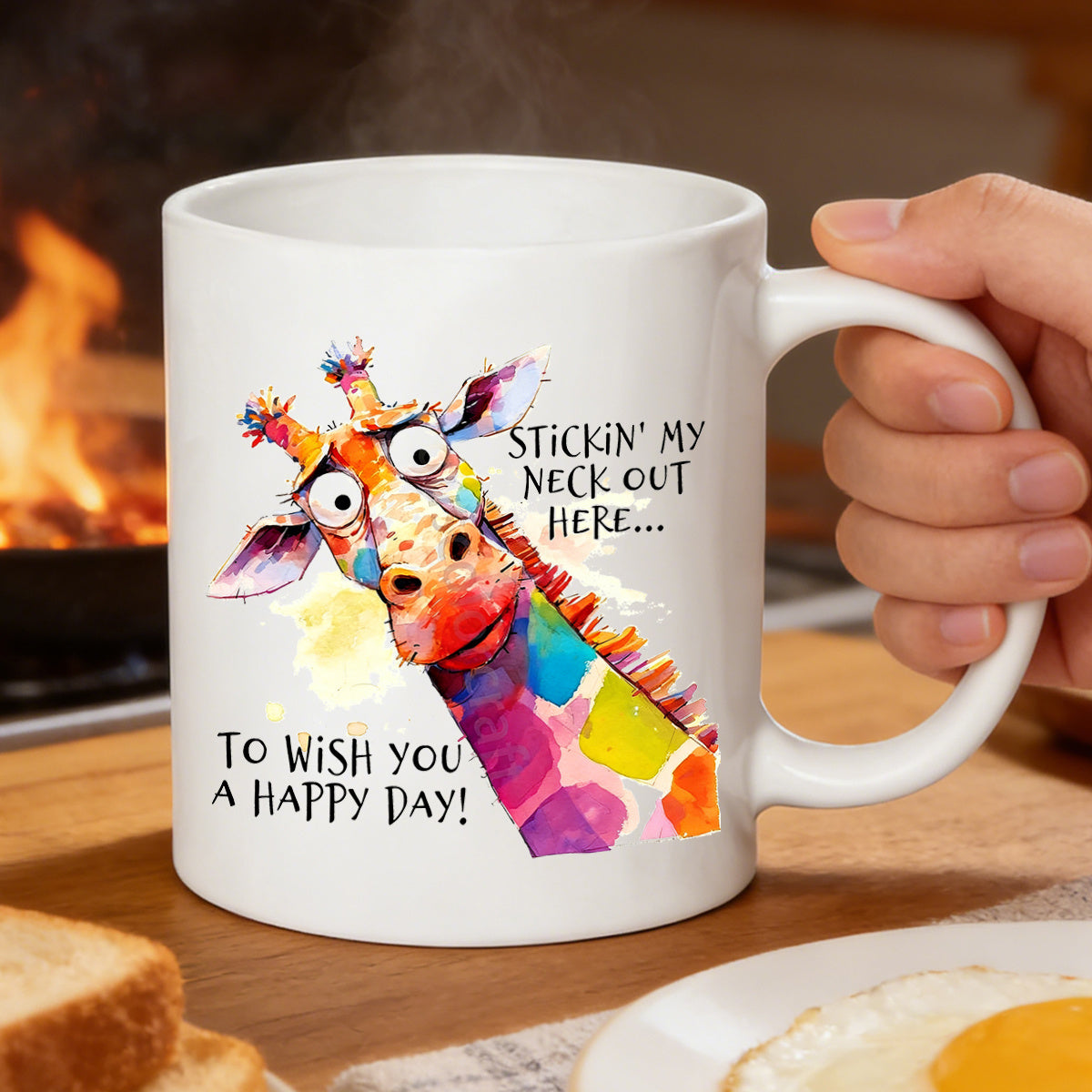 Tailorly White Ceramic 11 oz Mug - black cat