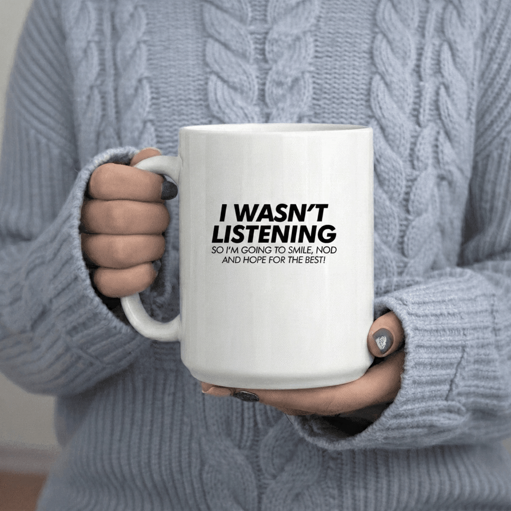 Tailorly White Ceramic 11 oz Mug - Smile Nod And for The Best