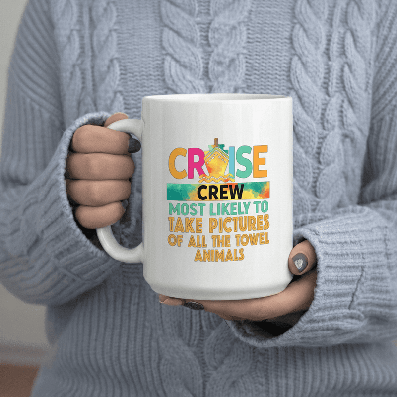 Tailorly White Ceramic 11 oz Mug - Towel animals