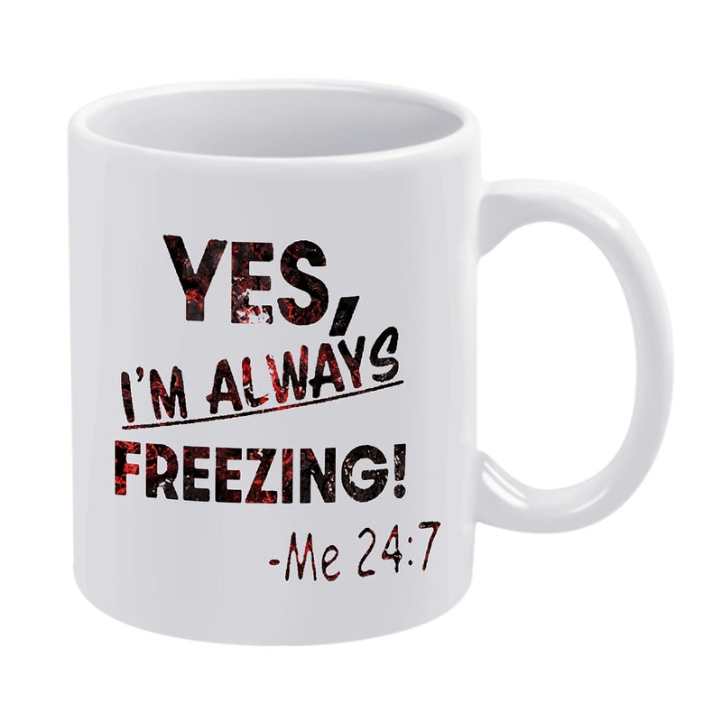 Tailorly White Ceramic 11 oz Mug - 1pc freezing ceramic coffee mug 11oz temperature control cup for coffee tea beverages ideal for office restaurants