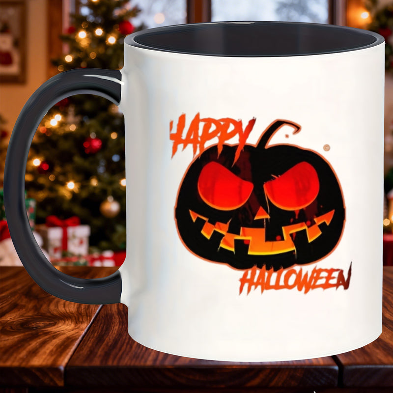 Tailorly Black Accent 11 oz Mug - happy halloween