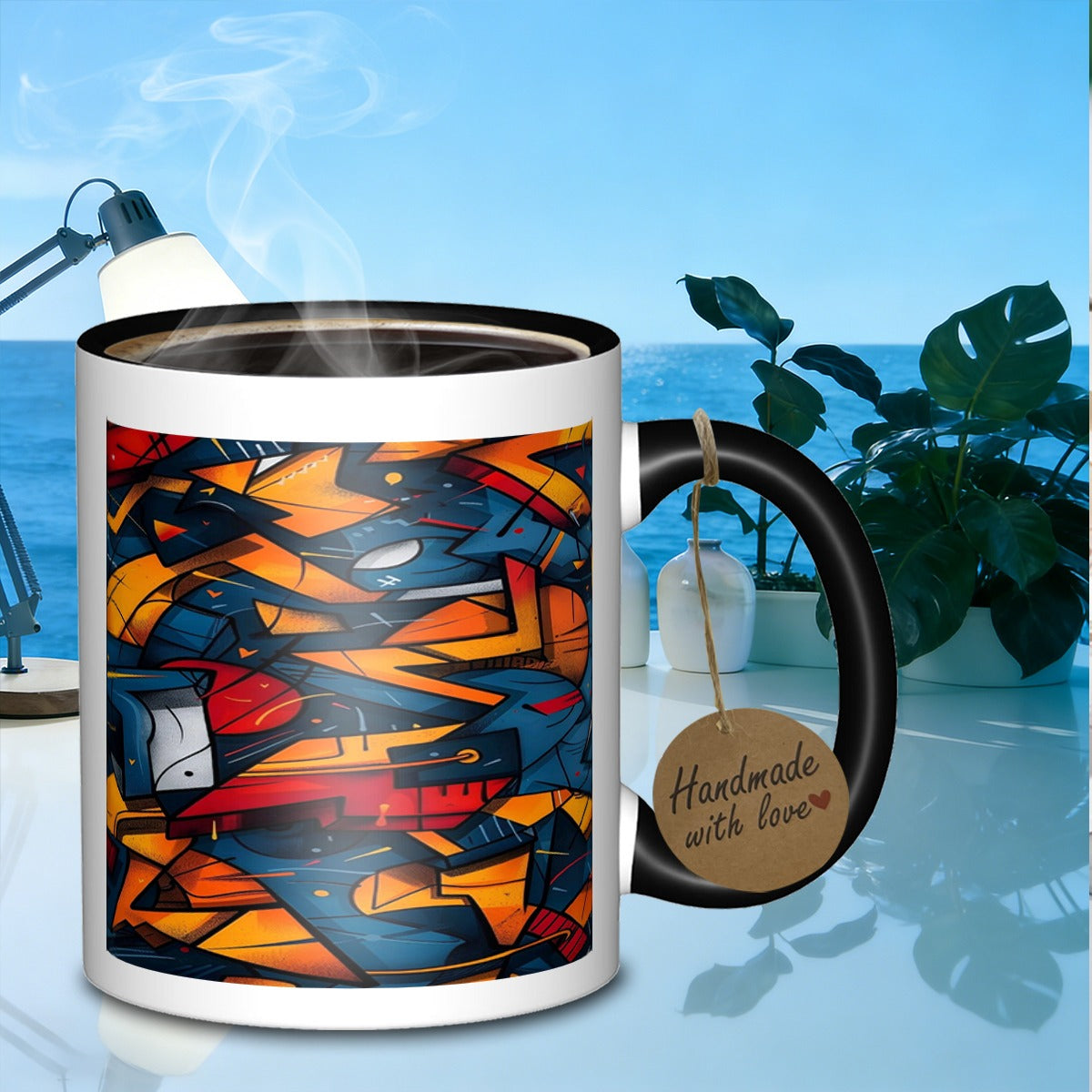 Tailorly Black Accent 11 oz Mug - stylish ceramic tea mug mug 3474 office outdoor activities travel great as _1644d494c1604f98b1d6d08f1babbe20