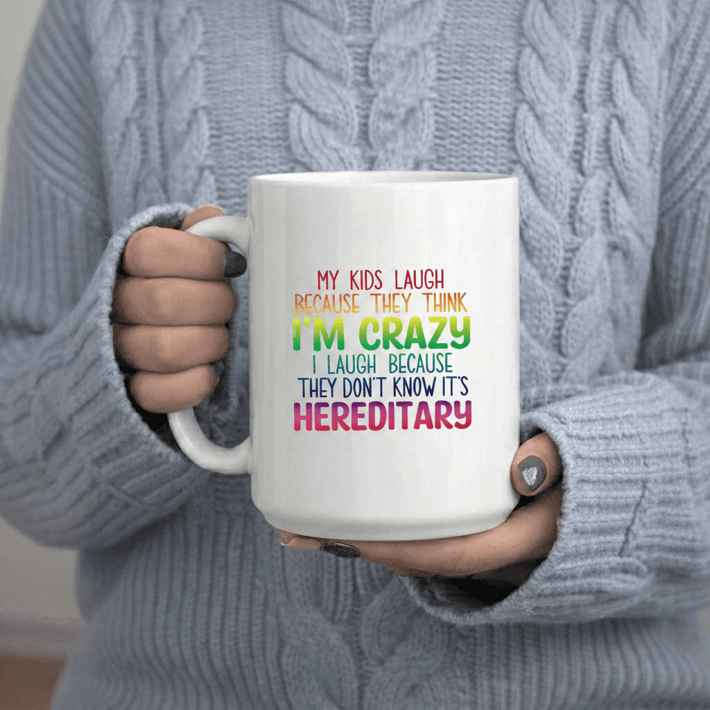 Tailorly White Ceramic 11 oz Mug - My Laugh I M Crazy 11Oz Printed Ceramic Mug Coffee Mug Coffee Mug with Print Dishwasher Safe Drinkware