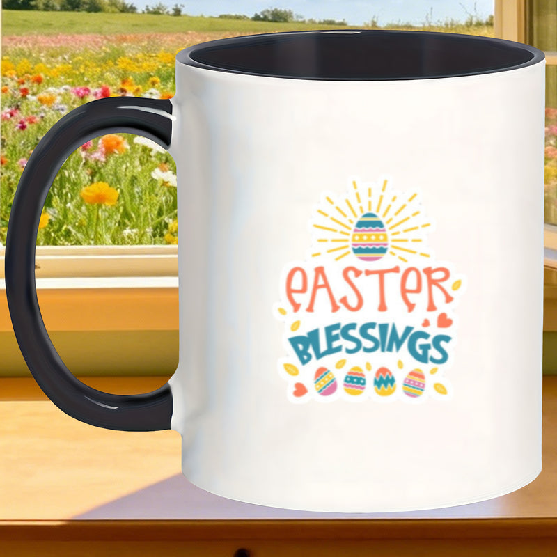 Tailorly Black Accent 11 oz Mug - durable and scratch resistant mugs office easter celebrations ideal for coffee in the tea at the dinner table or
