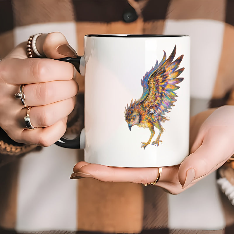 Tailorly Black Accent 11 oz Mug - 1pc 11oz print ceramic mug funny round white coffee cup reusable dishwasher safe ideal gift for women mom best friend