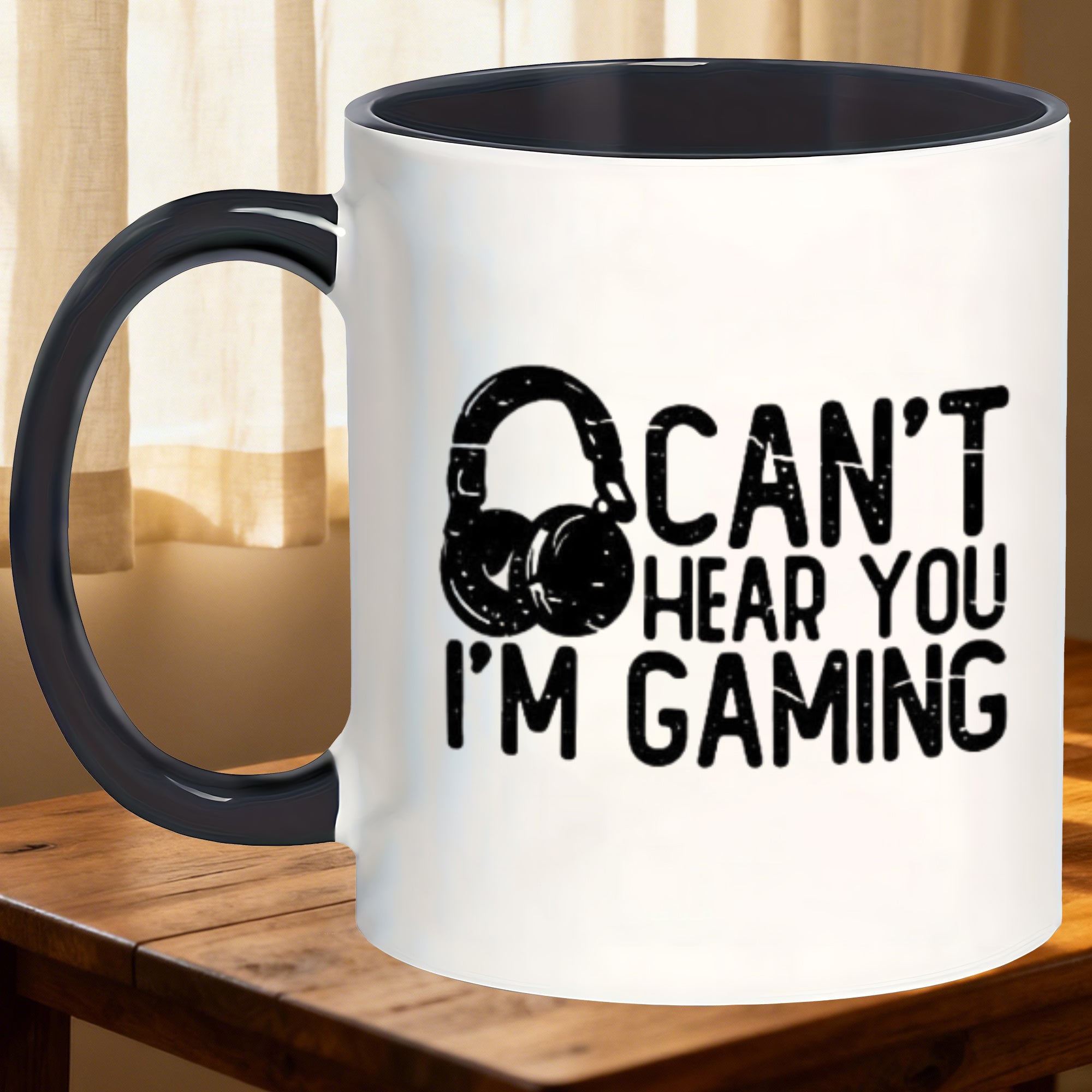 Tailorly Black Accent 11 oz Mug - durable porcelain insulated mugs for gaming enthusiasts ideal for gifting for friends and celebrating