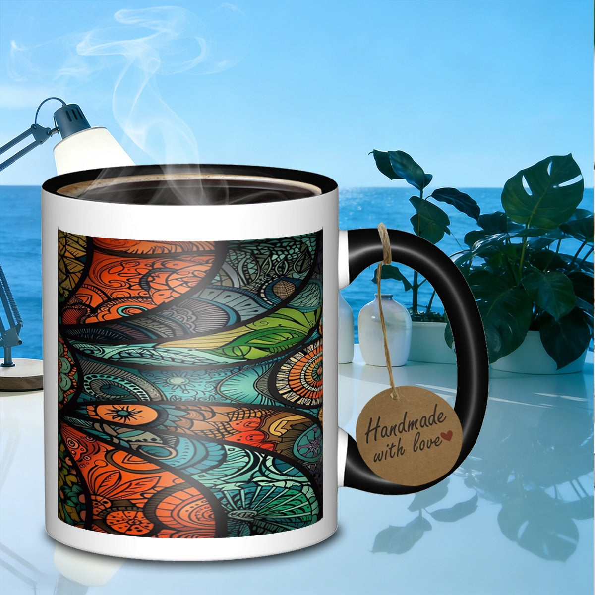 Tailorly Black Accent 11 oz Mug - colorful elements