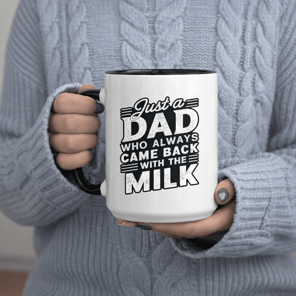 Tailorly Black Accent 11 oz Mug - Just a Dad Who Back with