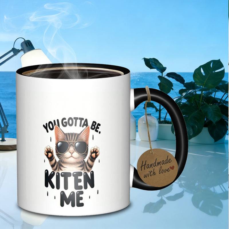 Tailorly Black Accent 11 oz Mug - cat themed
