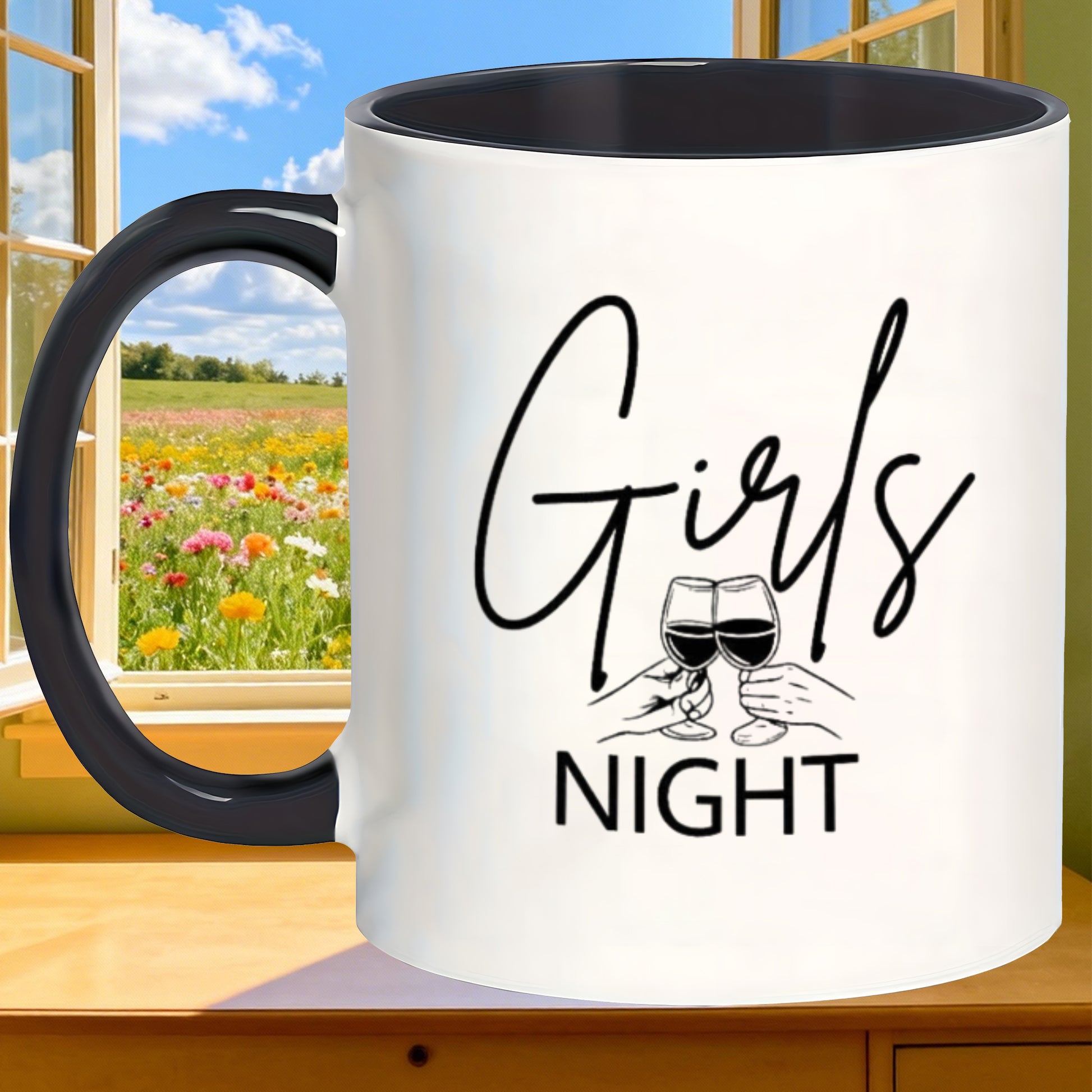 Tailorly Black Accent 11 oz Mug - wine theme