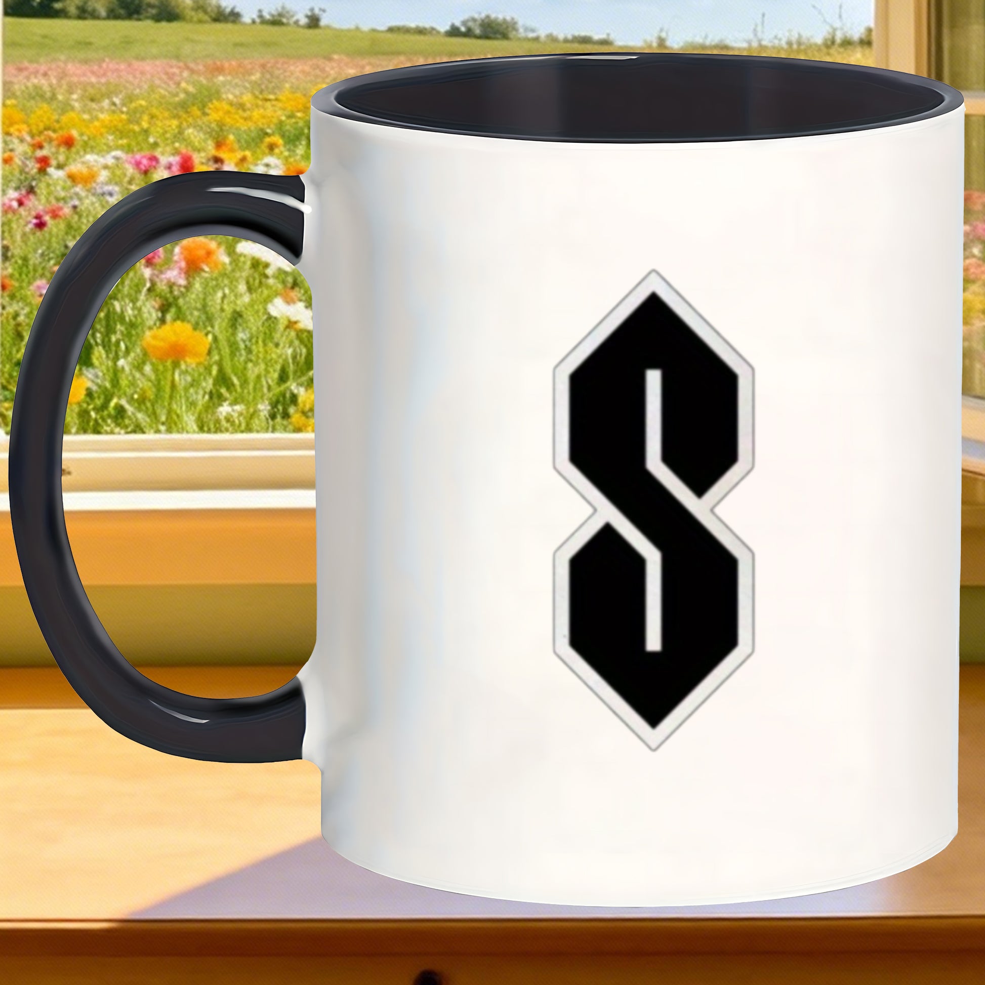 Tailorly Black Accent 11 oz Mug - graffiti s symbol