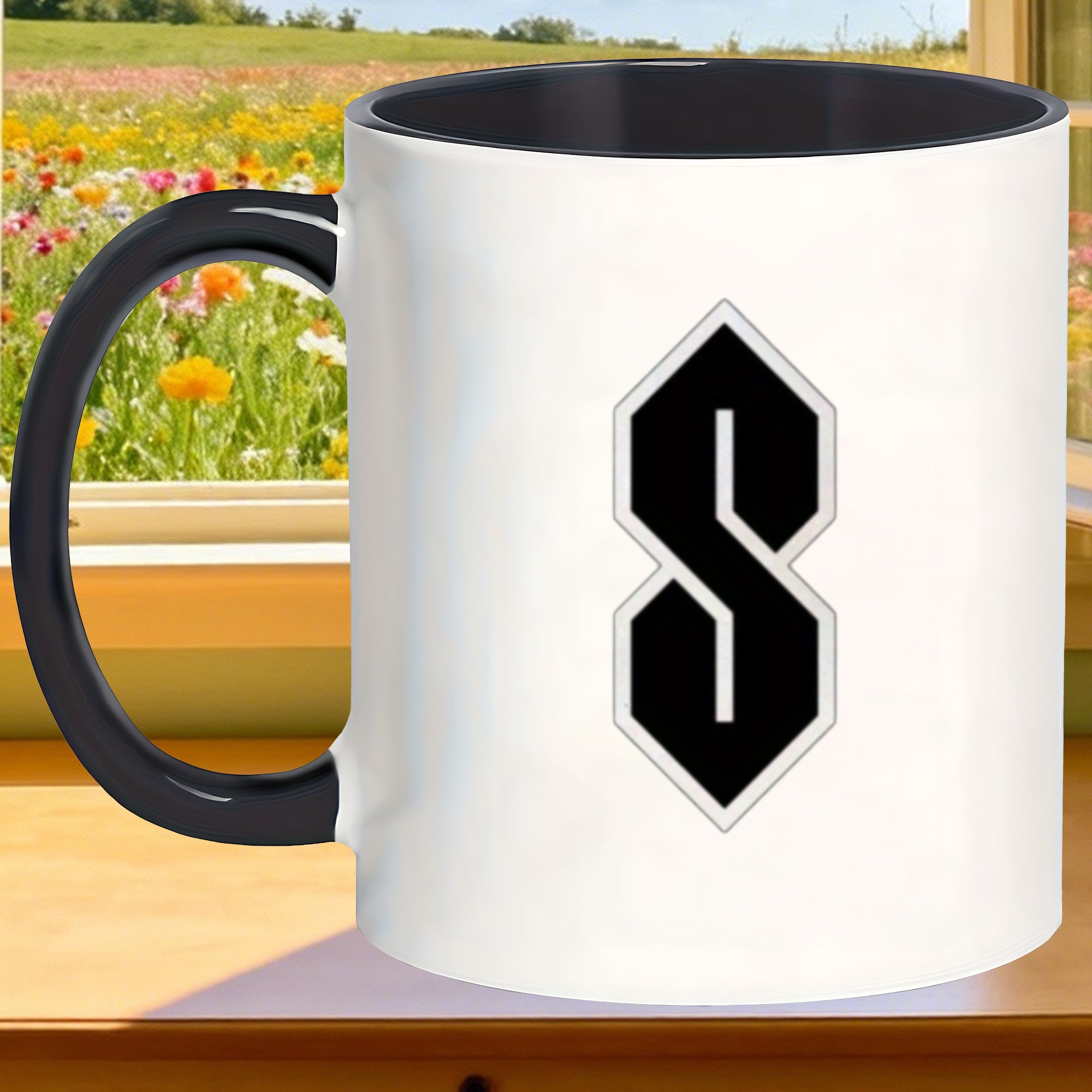 Tailorly Black Accent 11 oz Mug - graffiti s symbol