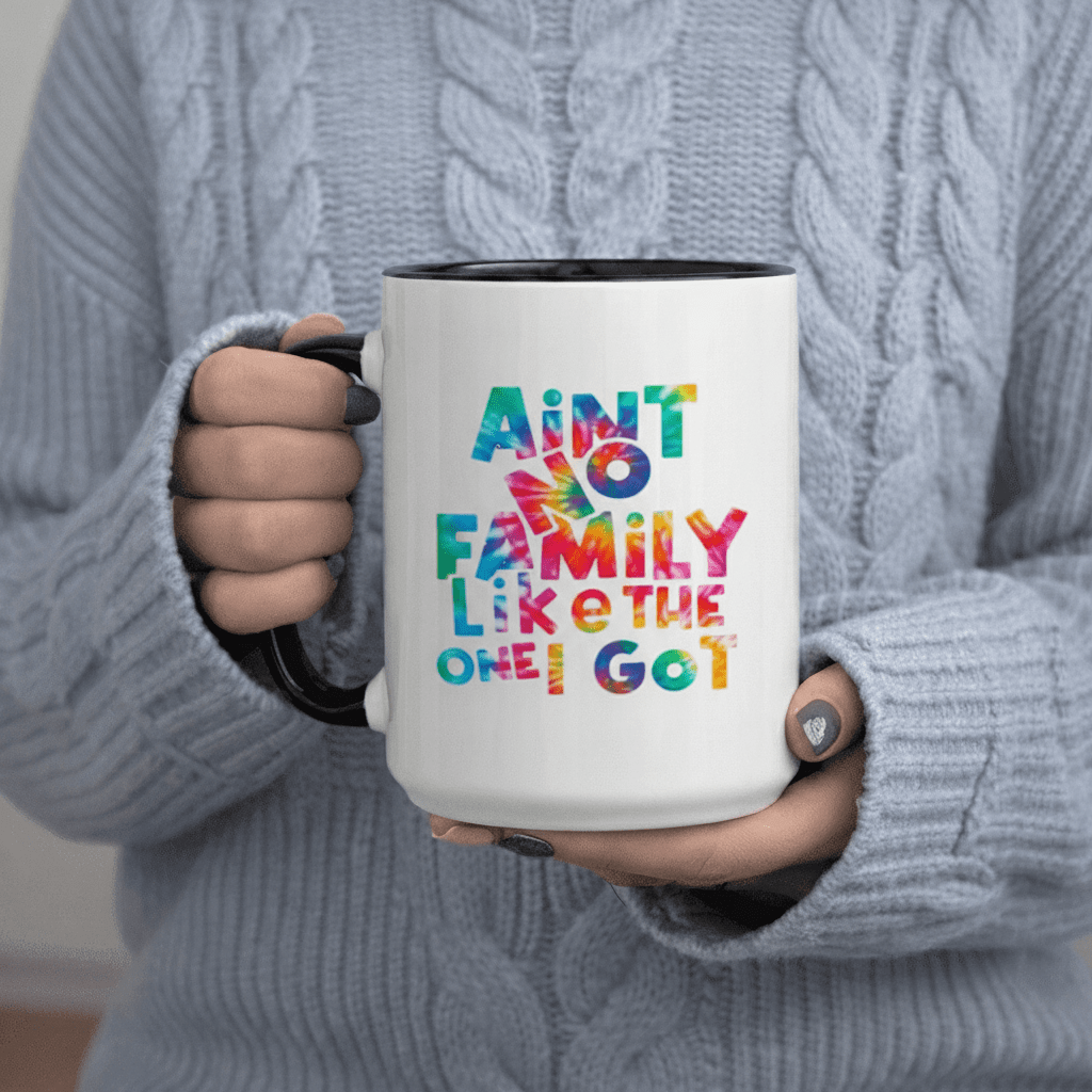 Tailorly Black Accent 11 oz Mug - Tie Dye