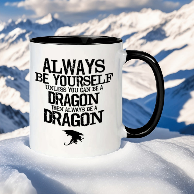 Tailorly Black Accent 11 oz Mug - dragon