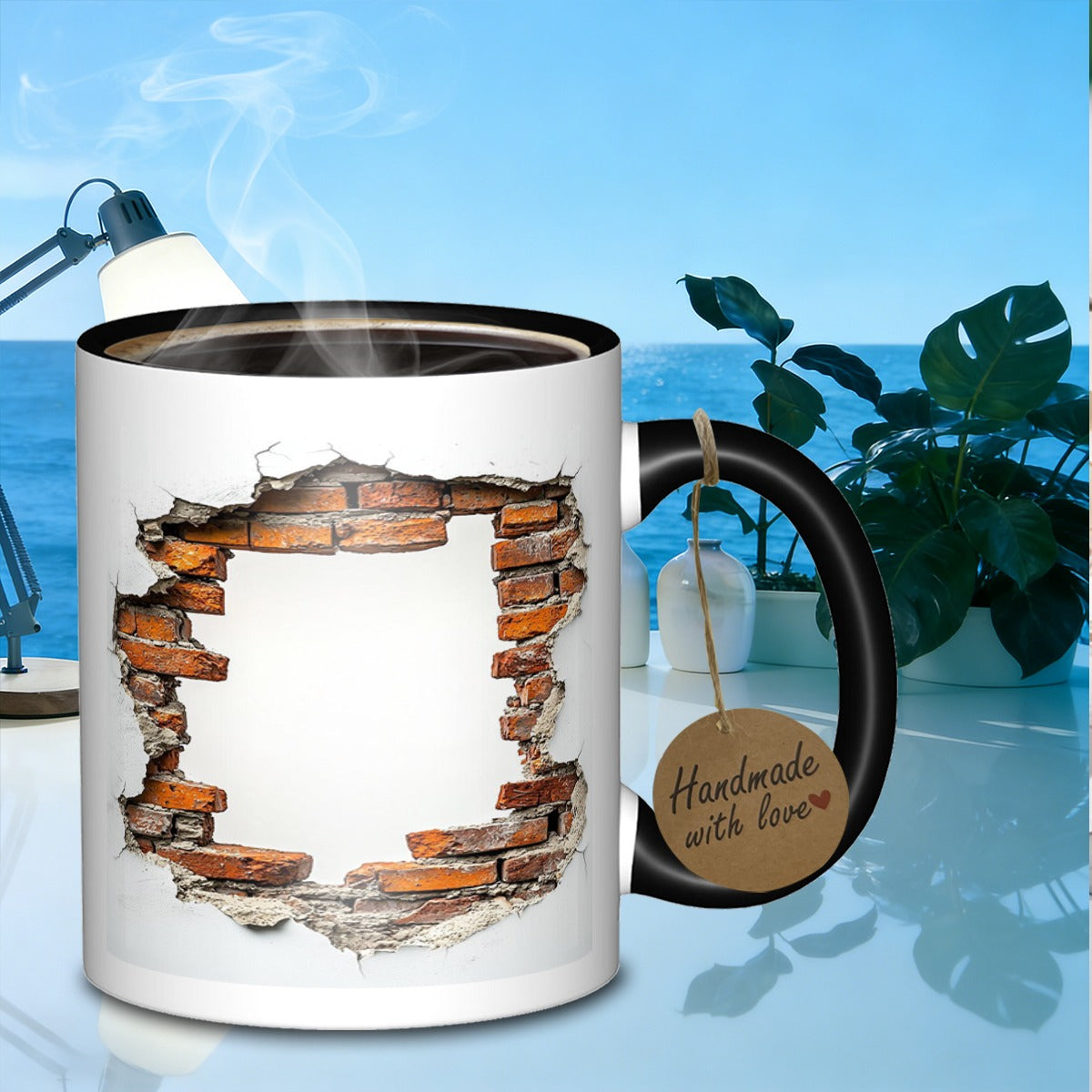 Tailorly Black Accent 11 oz Mug - brick wall