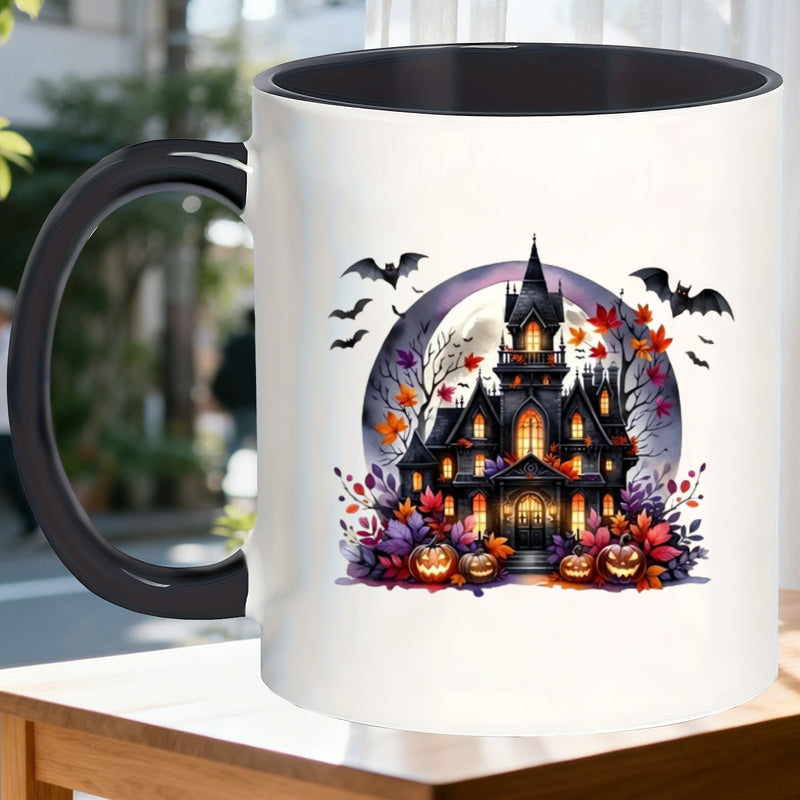 Tailorly Black Accent 11 oz Mug - halloween castle
