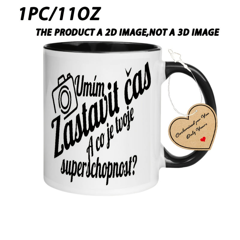 Tailorly Black Accent 11 oz Mug - Camera Text