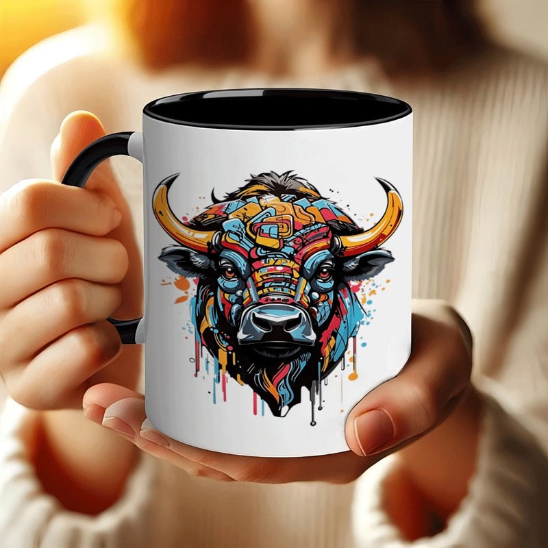 Tailorly Black Accent 11 oz Mug - 11 ounce australian mug microwave safe ceramic coffee cup with suitable for home office tea durable for