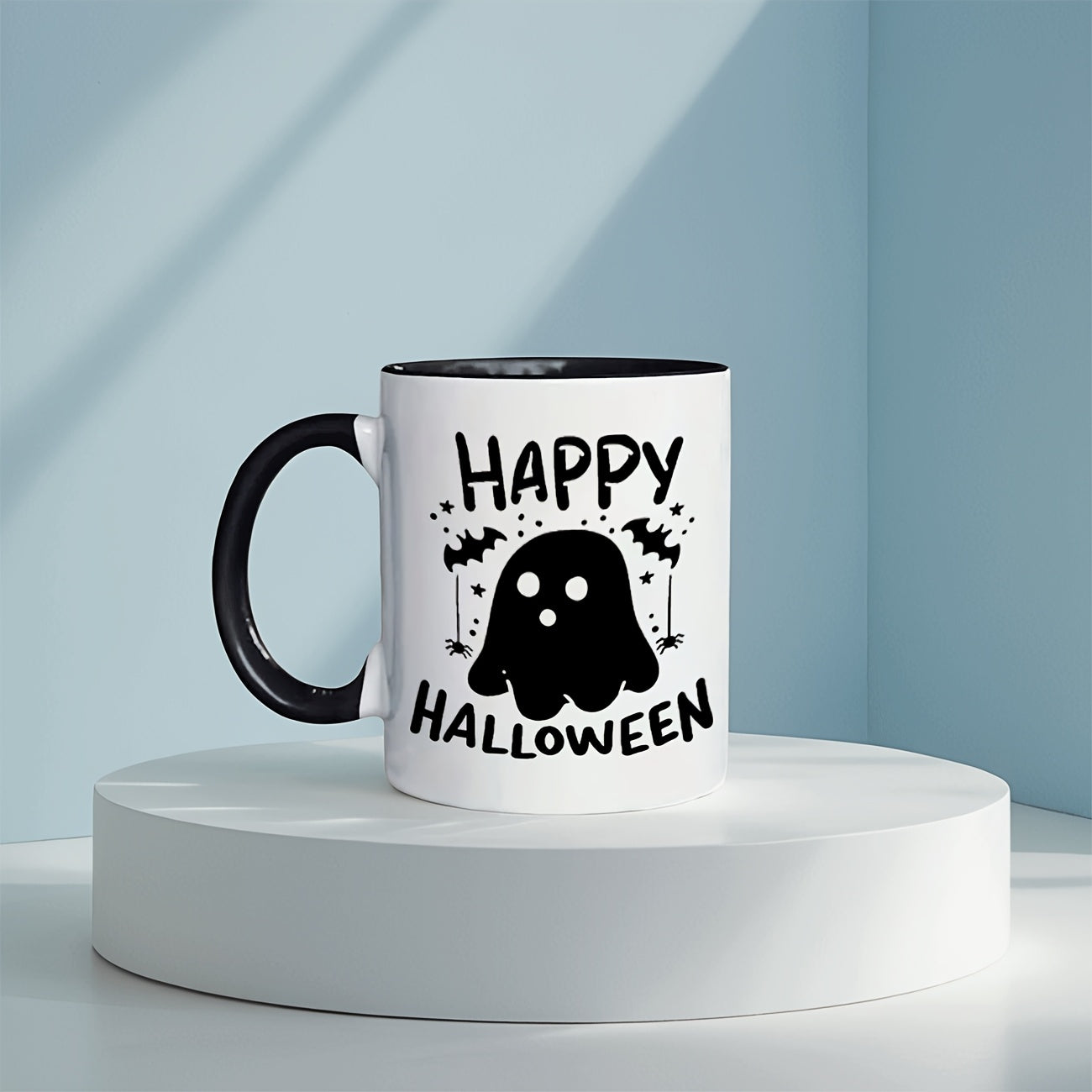 Tailorly Black Accent 11 oz Mug - ghost and bats
