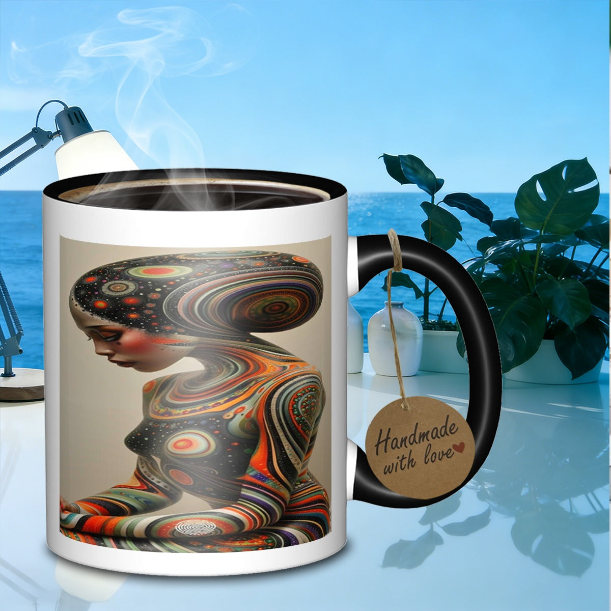 Tailorly Black Accent 11 oz Mug - swirls