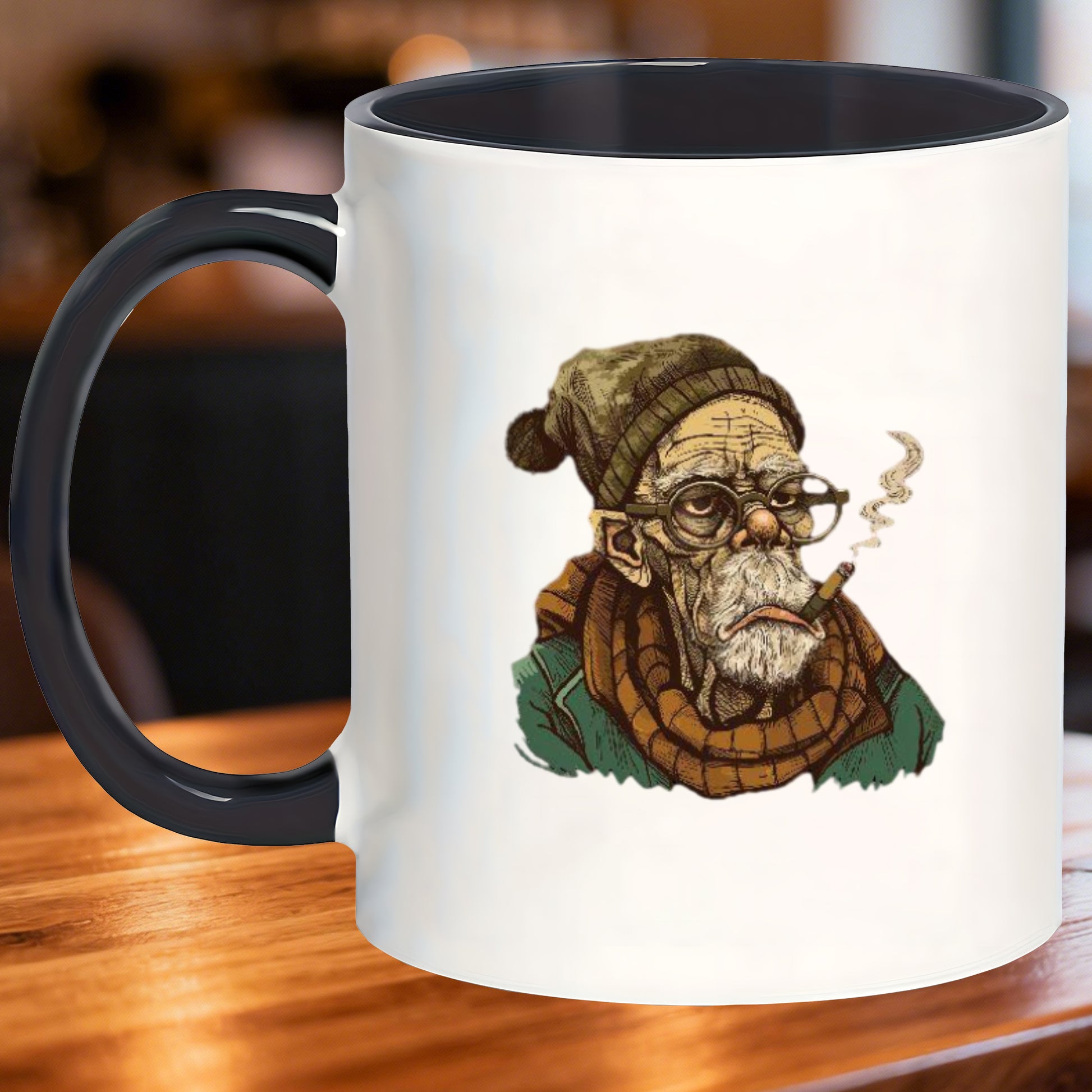 Tailorly Black Accent 11 oz Mug - smoking themed