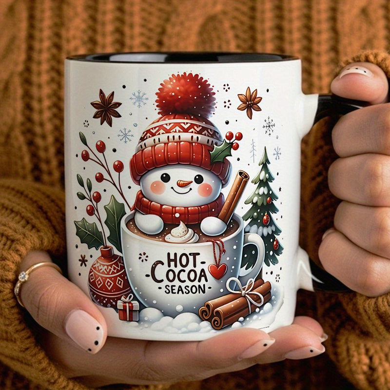 Tailorly Black Accent 11 oz Mug - christmas snowman candy canes gingerbread men