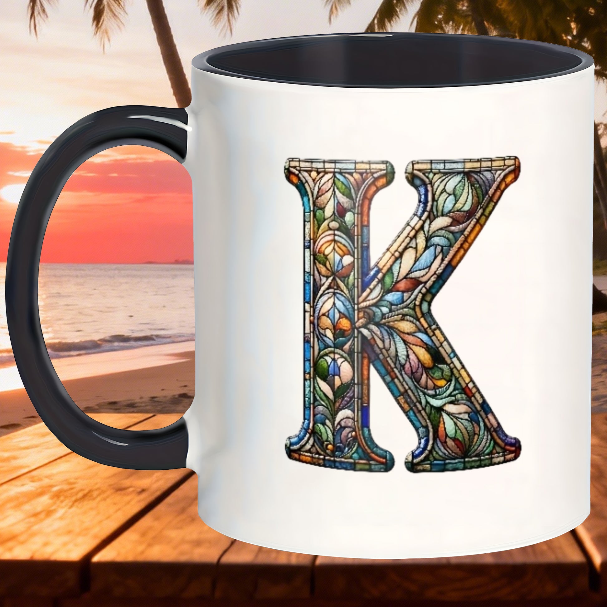 Tailorly Black Accent 11 oz Mug - chic and ceramic mugs with a glazed end and a milk stained of k make perfect gifts for birthdays