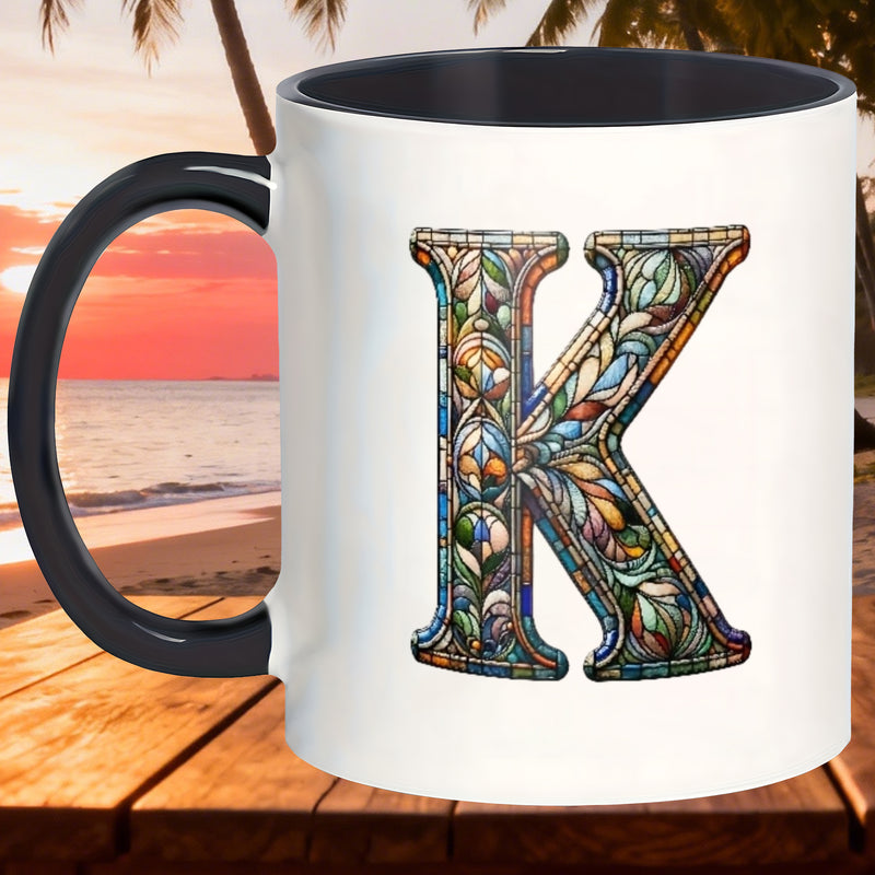 Tailorly Black Accent 11 oz Mug - chic and ceramic mugs with a glazed end and a milk stained of k make perfect gifts for birthdays