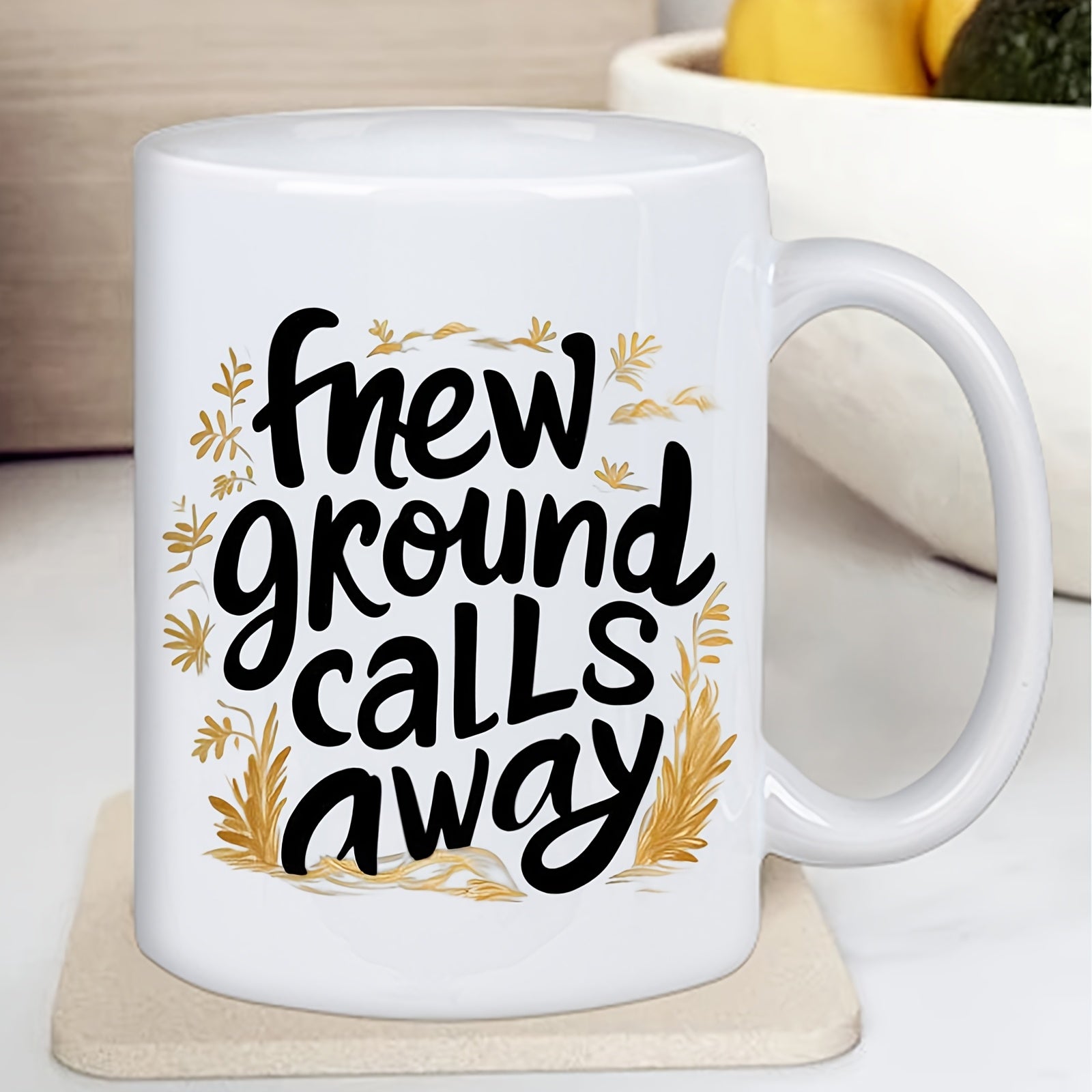 Tailorly White Ceramic 11 oz Mug - grateful for you text