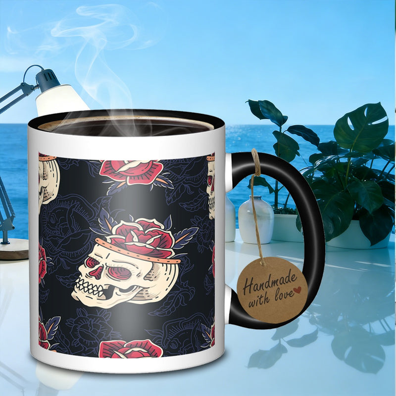 Tailorly Black Accent 11 oz Mug - skull