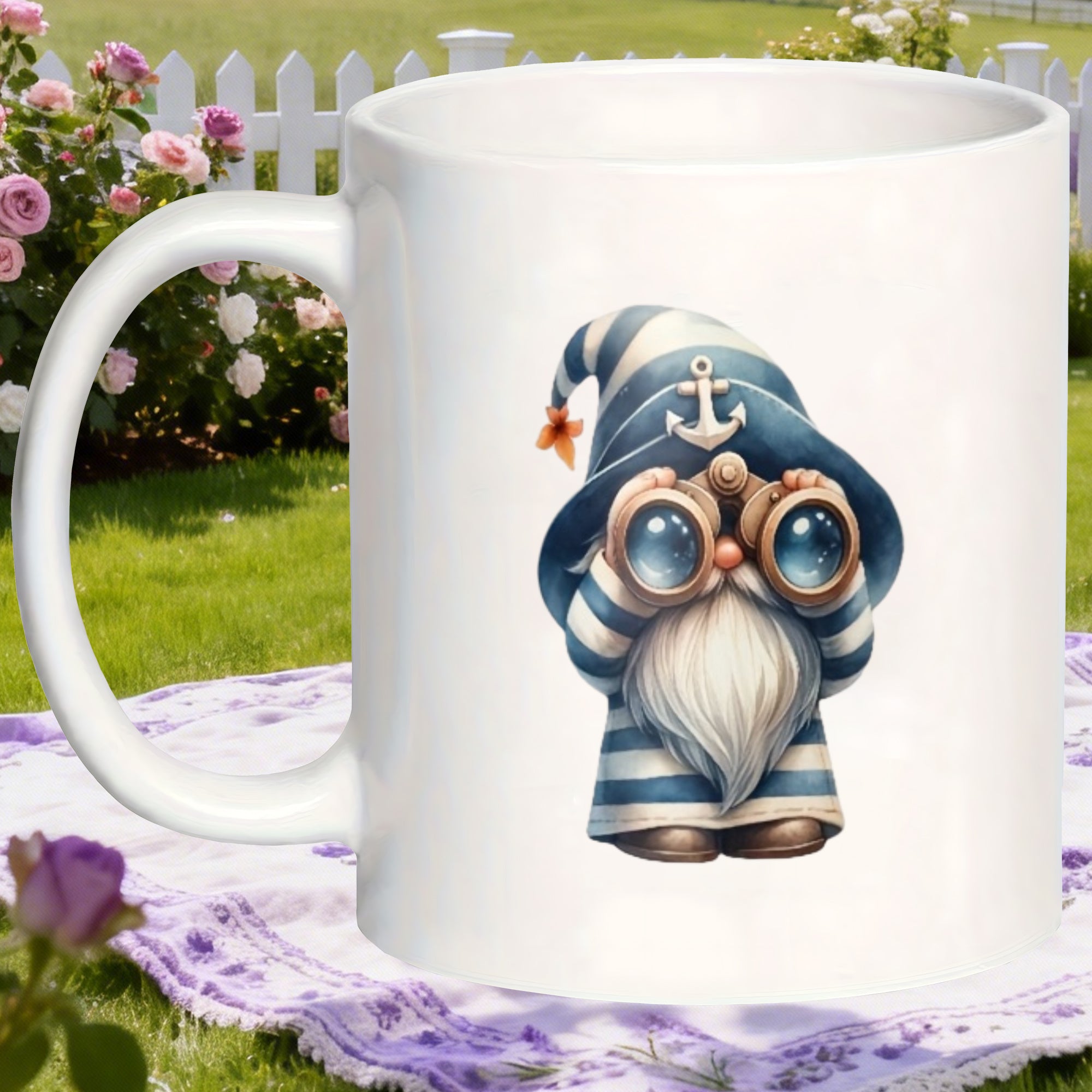 Tailorly White Ceramic 11 oz Mug - telescope