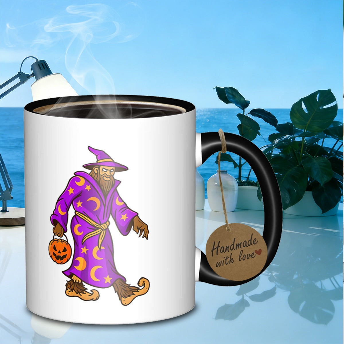 Tailorly Black Accent 11 oz Mug - porcelain mug for writers featuring a that stains halloween trick or treating_6d12288dbc344091867a5a2acd510f86