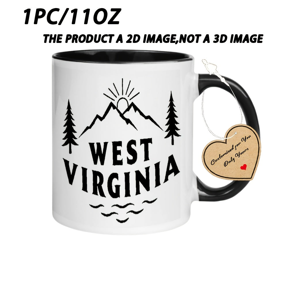 Tailorly Black Accent 11 oz Mug - Mountain-themed illustration