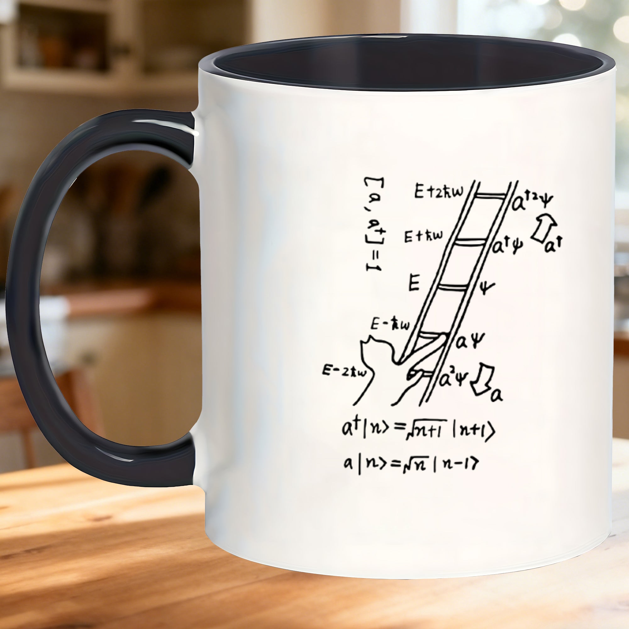 Tailorly Black Accent 11 oz Mug - christmas themed quantum mechanics designs