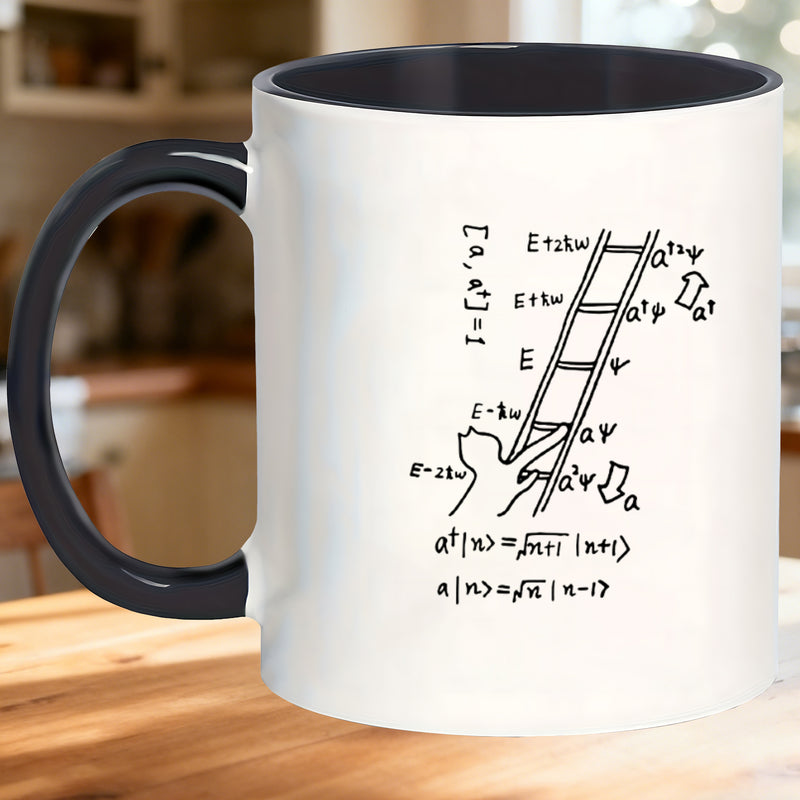 Tailorly Black Accent 11 oz Mug - christmas themed quantum mechanics designs