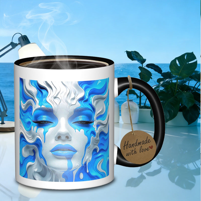 Tailorly Black Accent 11 oz Mug - melting womans face