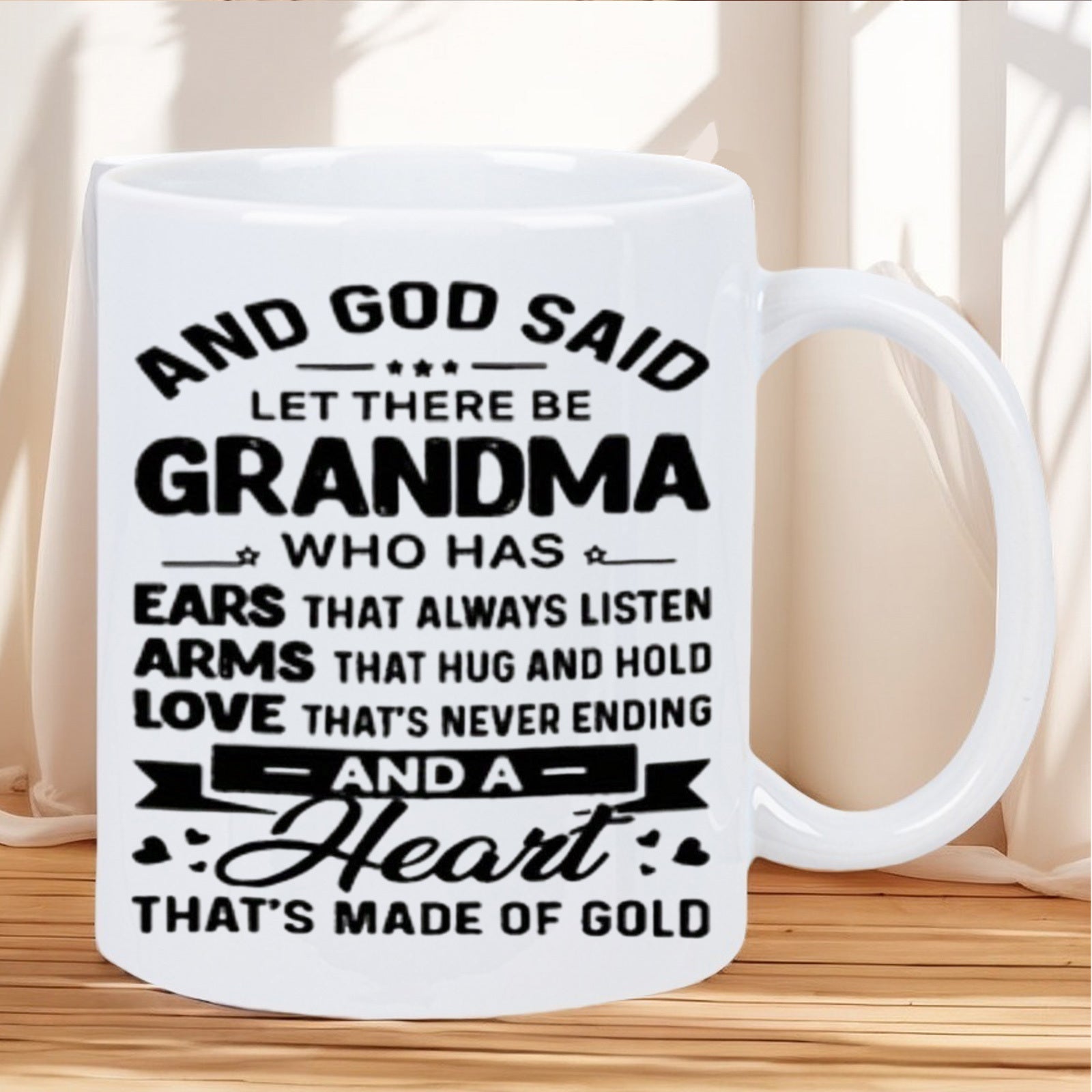 Tailorly White Ceramic 11 oz Mug - sports themed grandmother's love with wisdom grandma design