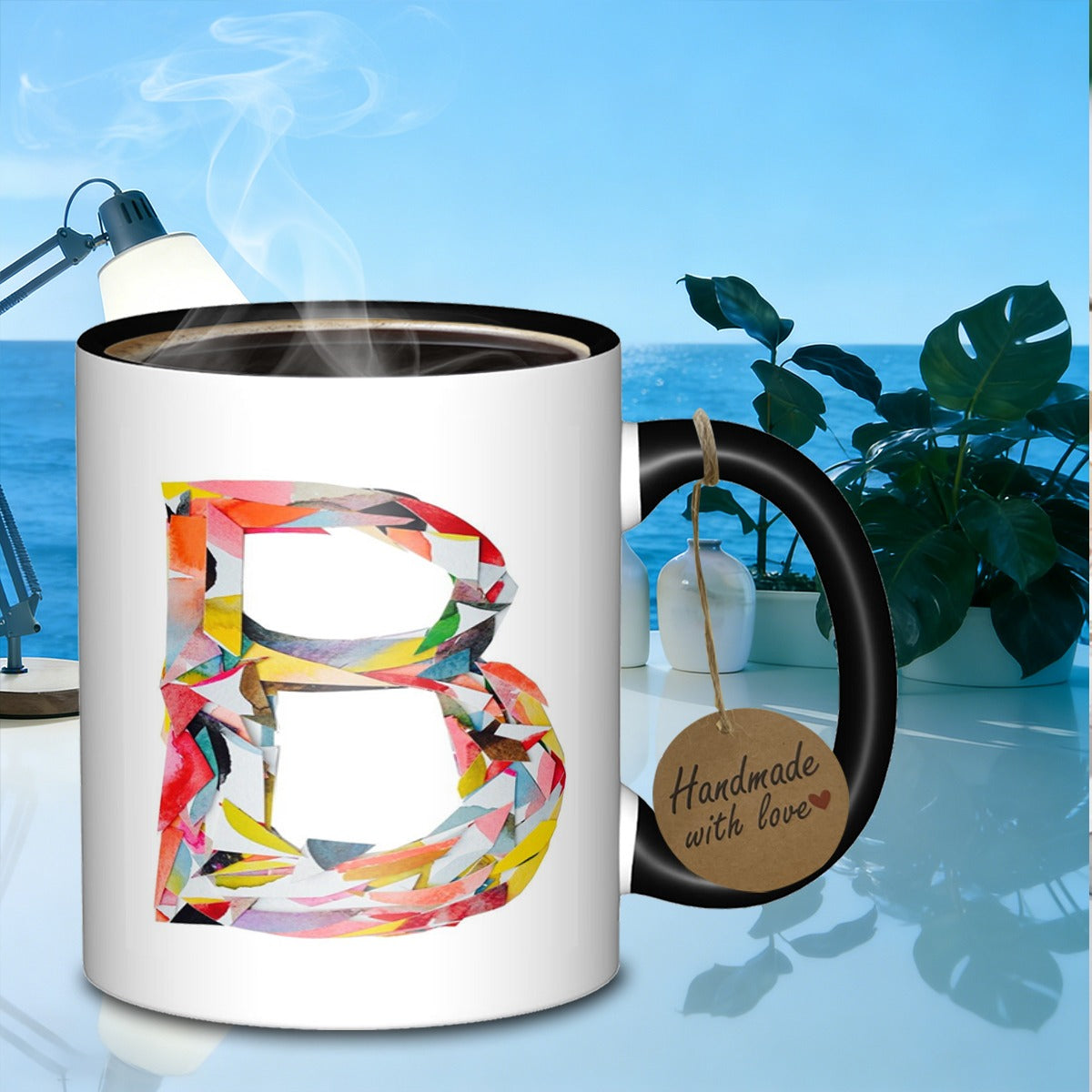 Tailorly Black Accent 11 oz Mug - collage of letters "b"