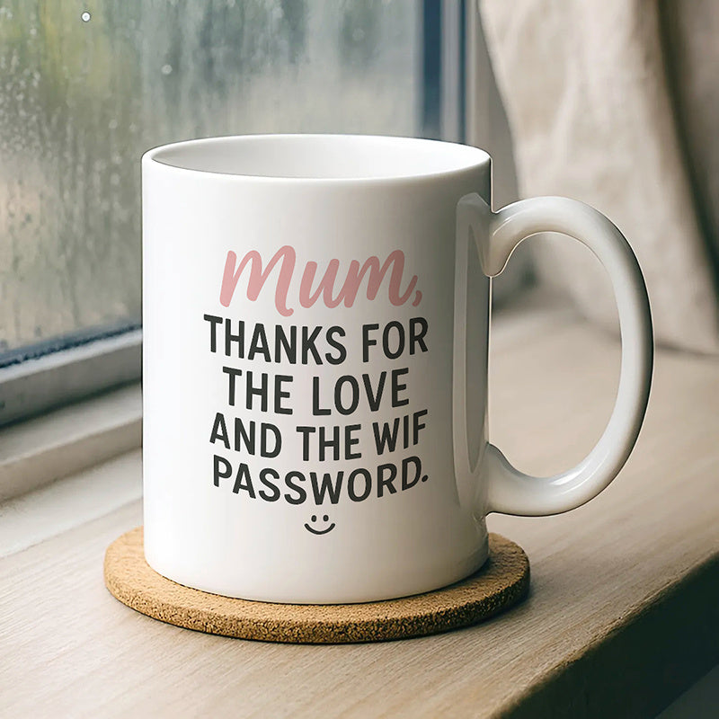 Tailorly White Ceramic 11 oz Mug - single piece anniversary presents coffee tea or hot chocolate