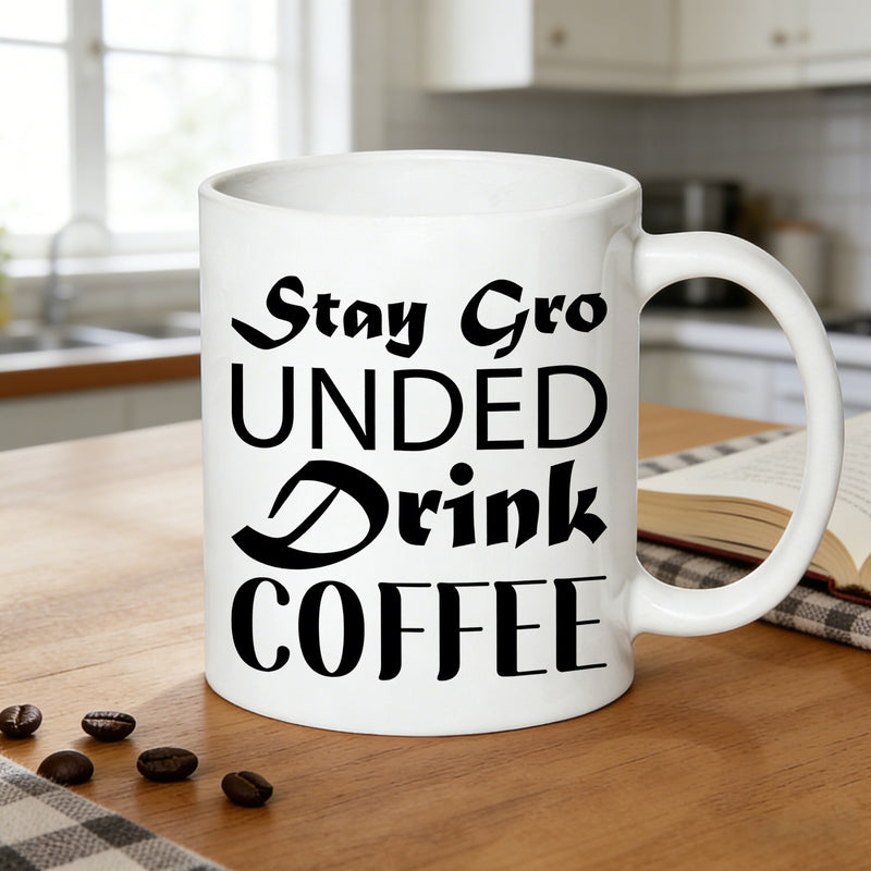 Tailorly White Ceramic 11 oz Mug - coffee saying print