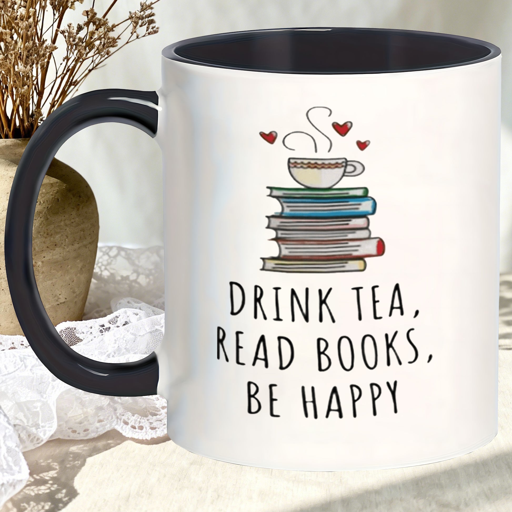 Tailorly Black Accent 11 oz Mug - book themed